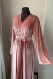 Women Deep Pink Velvet Robe 