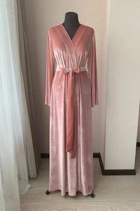 Women Deep Pink Velvet Robe 