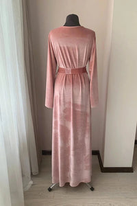 Women Deep Pink Velvet Robe 