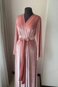 Women Deep Pink Velvet Robe 