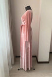 Women Deep Pink Velvet Robe 