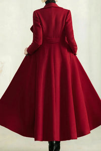 Women Red Long Coat