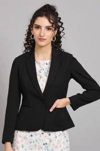 Women Black Single Breasted Blazer