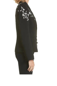 Women Black Embroidery Suit