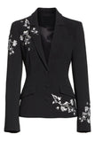 Women Black Embroidery Suit