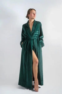 Women Green Kimono Robe