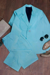 Woman's Ice Blue 2 Piece Suit