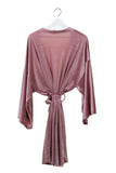 Women Rose Pink Velvet Kimono