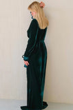 Women Teal Green Velvet Robe