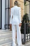 Women White Double Breasted 2 Piece Suit