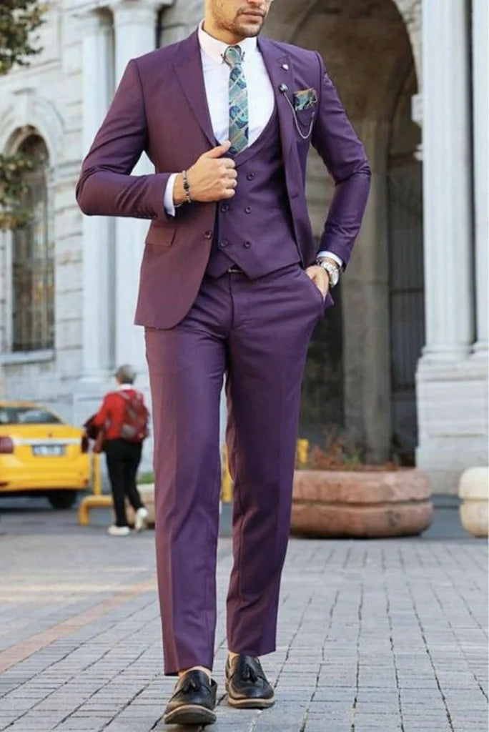 Elegantly Crafted Purple Suit For Men At Sainly SAINLY