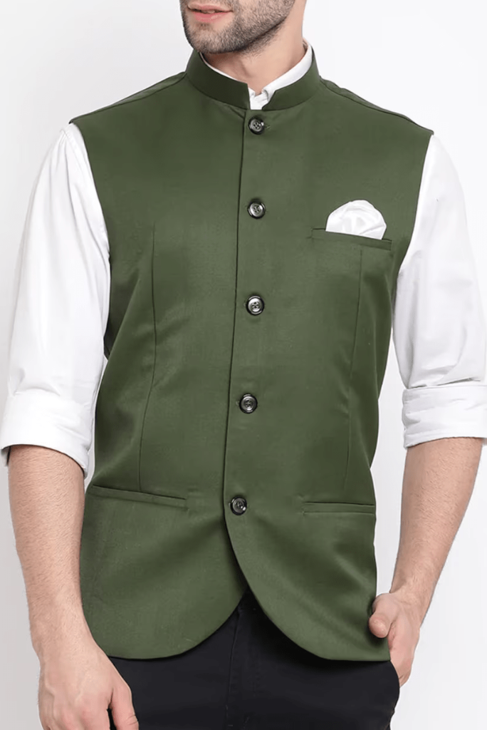Buy Men's Cotton Blend Woven Modi Nehru Jacket in Maroon- (VASMJ009MA) —  Karmaplace