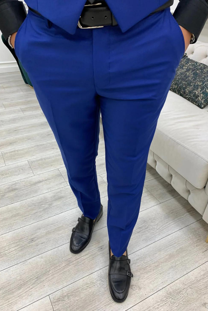 SOJANYA Formal Trousers : Buy SOJANYA Men Cotton Blend Royal Blue Solid Formal  Trousers Online | Nykaa Fashion.