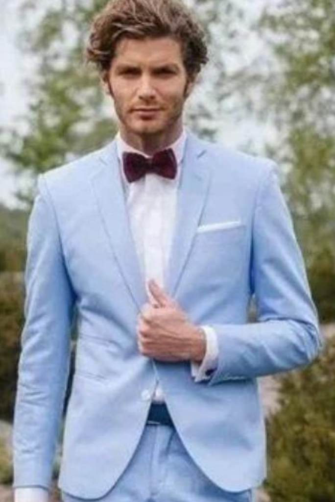 Men Sky Blue Coat Wedding Blazer Blue Dinner Coat Blue Sainly