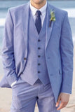 Men 3 Piece Sky Blue Suit Wedding suit Blue Dinner Suit Blue Sainly