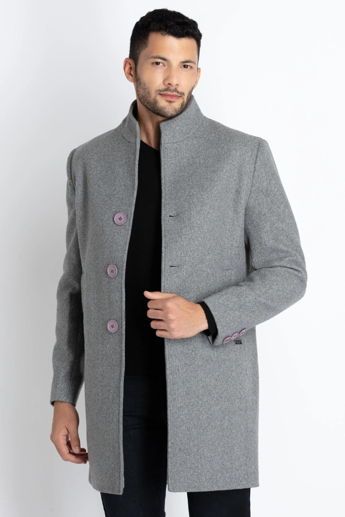 Men Grey long Overcoat Vintage Long Coat Winter Long Coat