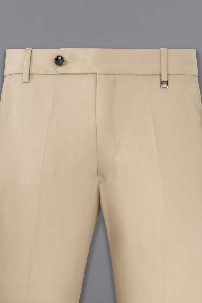 Buy Men Beige Regular Fit Solid Formal Trousers Online - 342638 | Allen  Solly