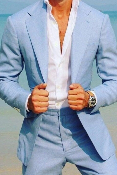 Sky Blue 2 Piece Wedding And Party Suit For Men– SAINLY