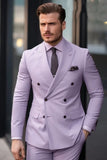 Men Two Piece Suit Formal Wedding Suit Dinner Suit Lavender Sainly