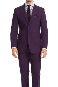 SAINLY Men's Two Piece Suit 32 / 36 Men Suits Purple 2 Piece Slim Fit Suit Elegant Men Suit Party Wear Suit Men's Clothing