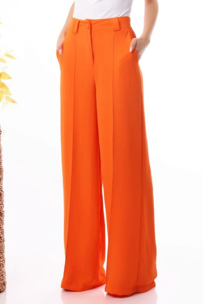 women-orange-simple-decent-trouser-with-side-pocket