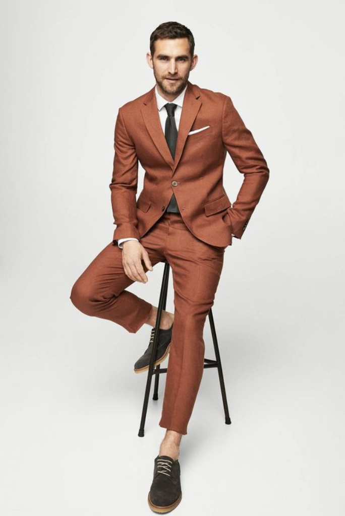 Men's Two Piece Suit Brown wedding Suit Beach Dinner Suits Sainly– SAINLY
