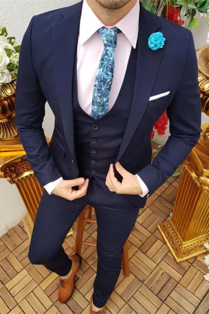 Men Premium Royal Blue suit three Piece Suit Wedding Suit Sainly