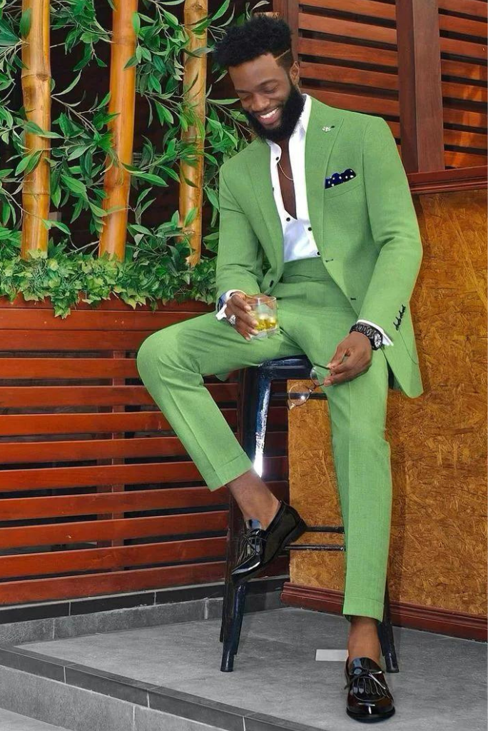 Slim Fit Khaki Green Suit Jacket
