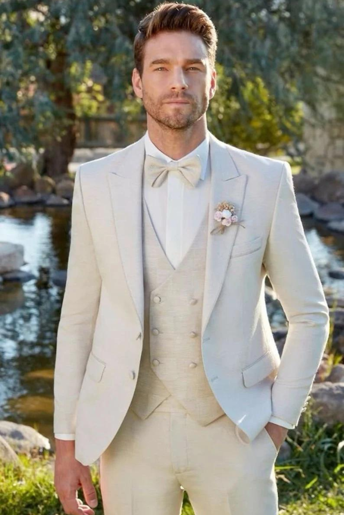 Prom Suits & Prom Tuxedos, White & peach prom suits