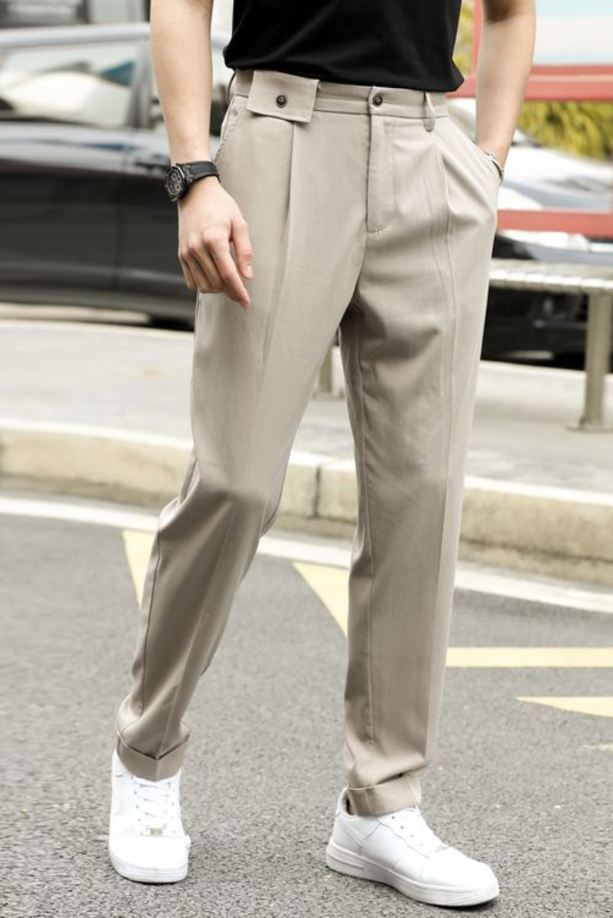 Men Elegant Cream Pant Office Formal Trouser Casual Men, 47% OFF