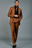 Men brown 2 piece suit | wedding suit | Beach Suit | Sainly