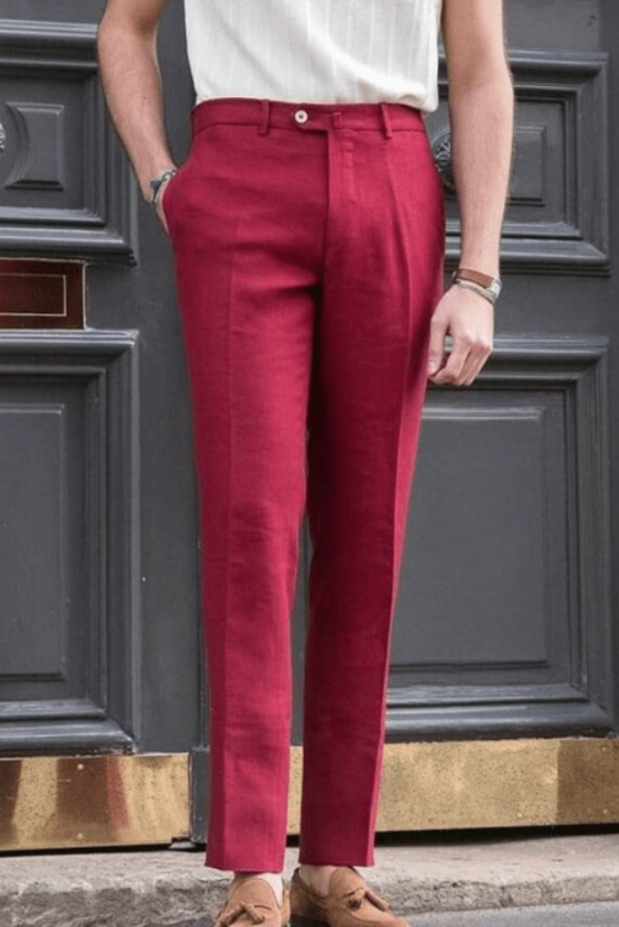 Men's red trousers Meyer Cotton Bio - Spring Summer Collection