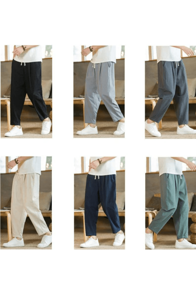 Casual Loose Linen Trousers For Men, Linen Pants