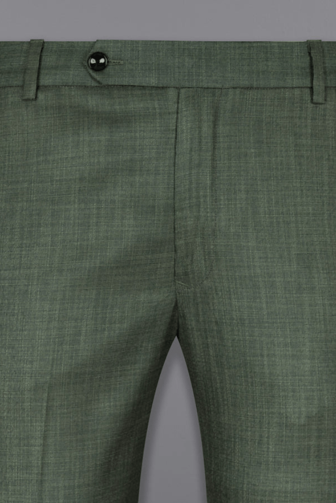 Regular Fit Dark Green Linen Pants