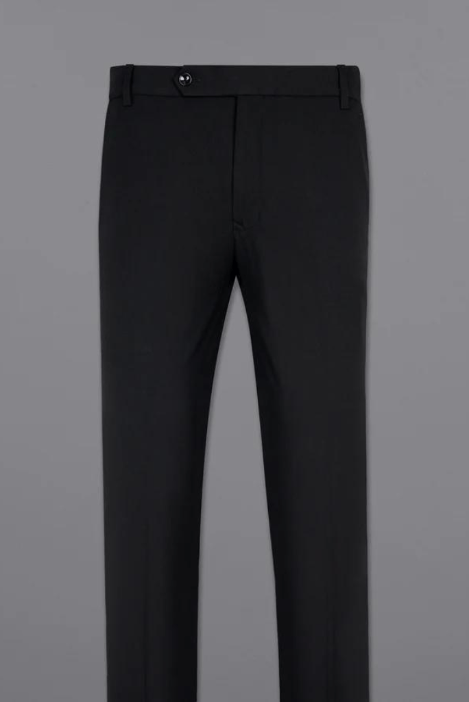 Men Flat Front Straight Pants Stretch Comfort Business Formal Dress Trousers  | eBay