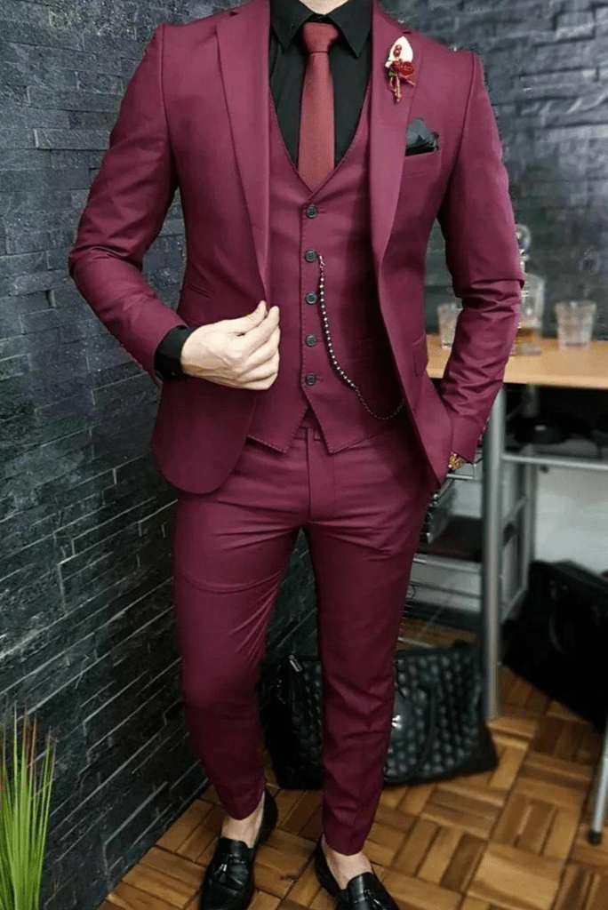 Men 3 Piece Suit Peach Wedding Suit Formal Suit Dinner Suit Sainly– SAINLY