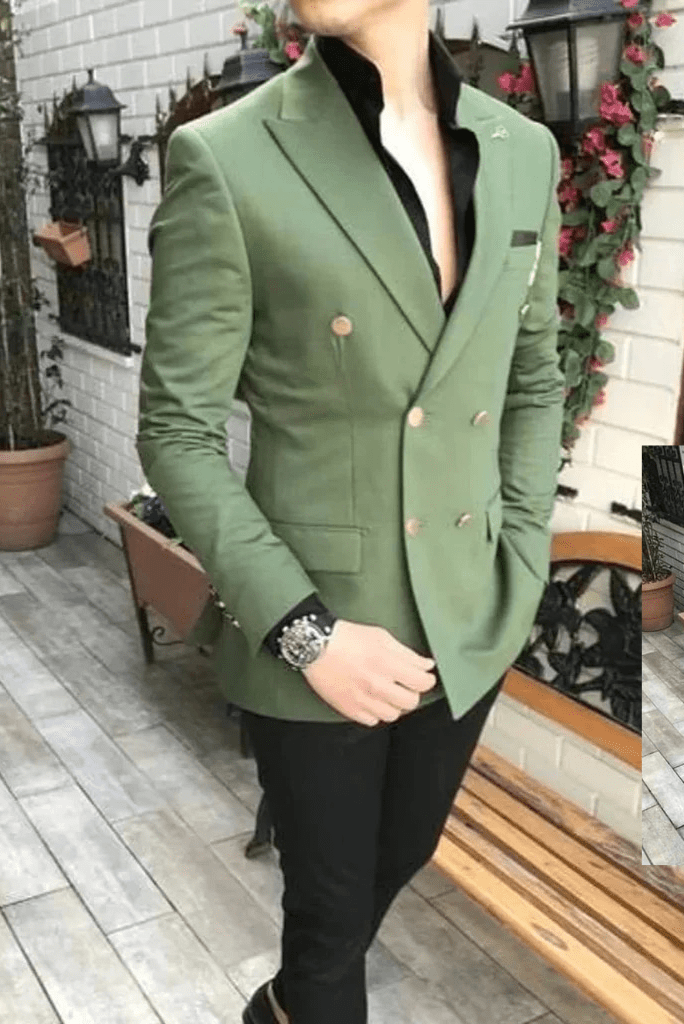 Men Olive Green Linen Suit Slim Fit Business Prom Dinner Tuxedo
