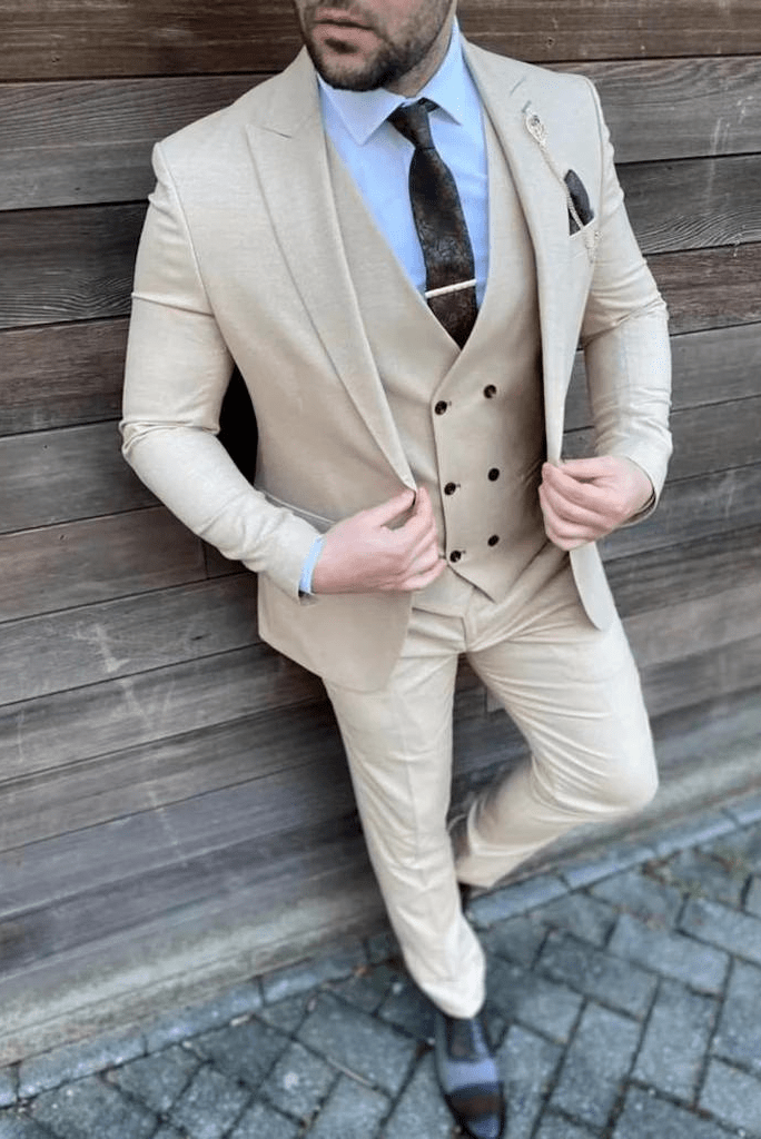 Men Grey Suit 3 Piece Suit Wedding Suit Slim Fit Suit Sainly– SAINLY