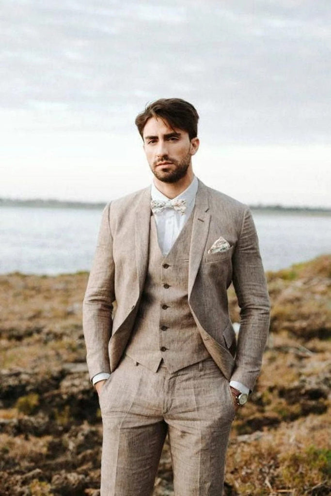 Men's Slim Fit Formal Dress Suit 3PCS Jacket+Pants+Vest Wedding Groom Two  Button 