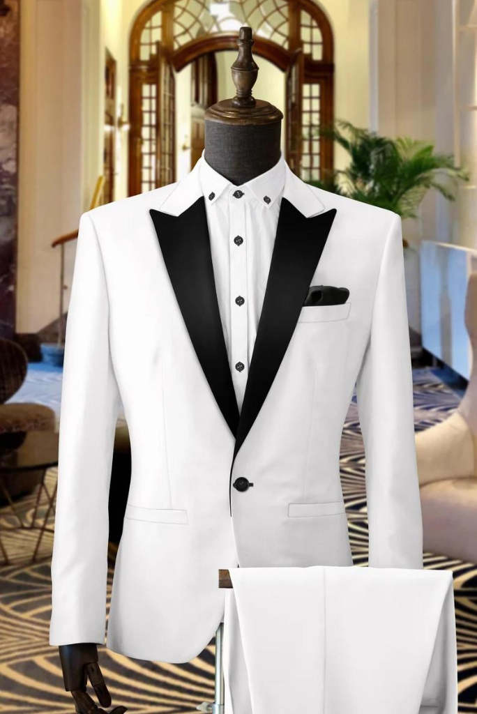 Men White 2 Piece, Wedding wear Suit, Fashion Wear Suit